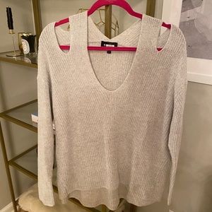 Express Grey Cut-Out Sweater